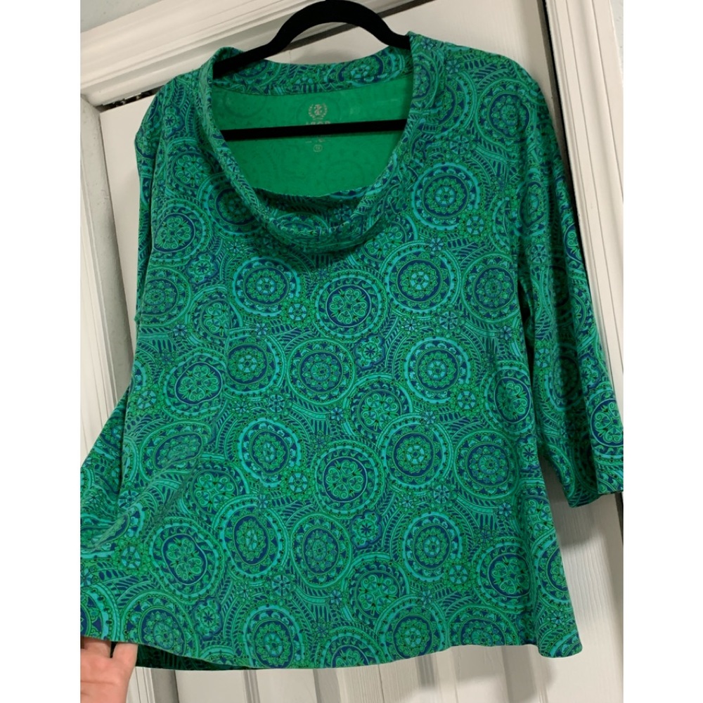 IZOD Green cowl neck Shirt 1X